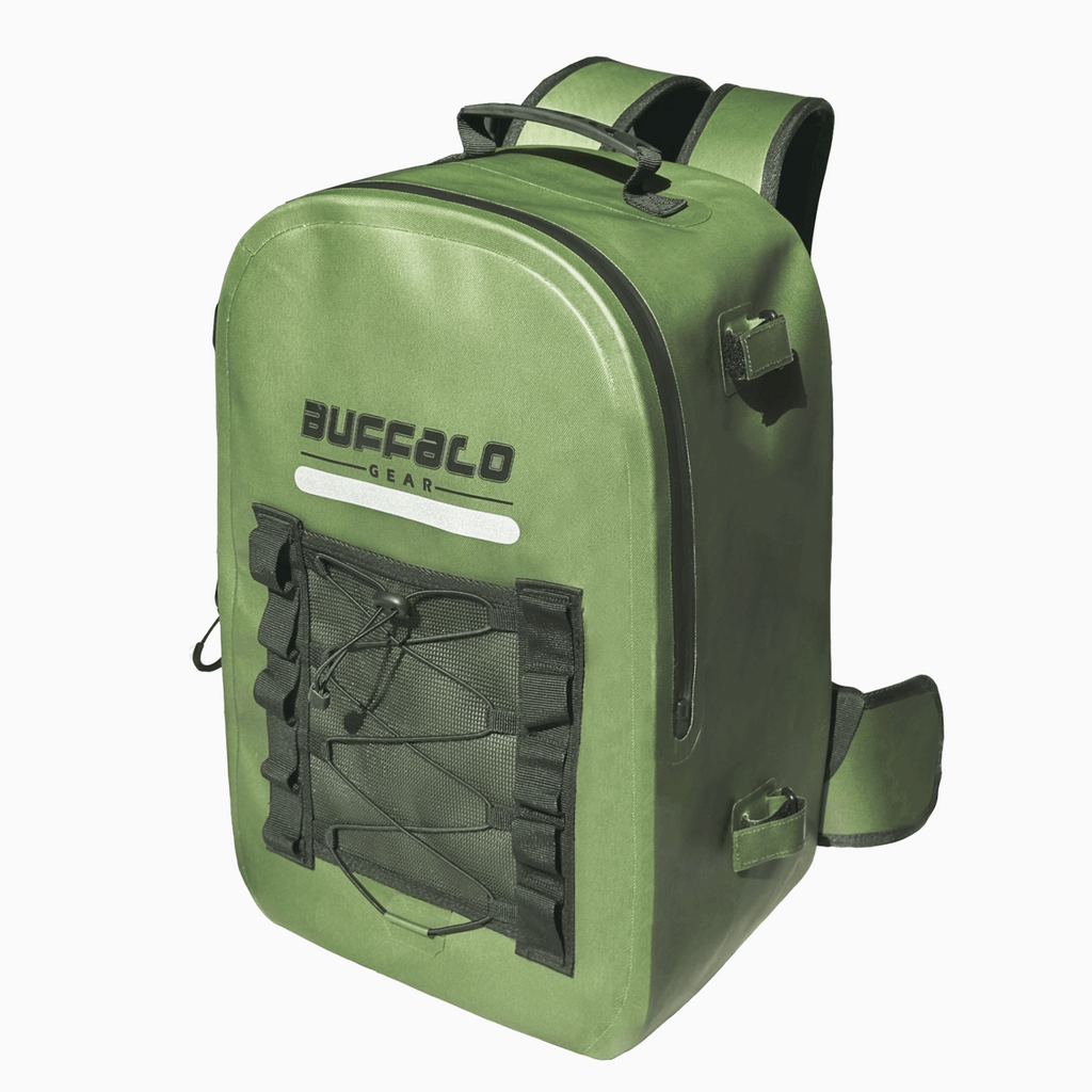 27QT Waterproof Fishing Backpack with Rod Holder