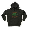Black hoodie with 'Big Bass Fishing Club' graphic on a white background