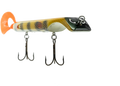 Fishing lure with multiple hooks on a white background