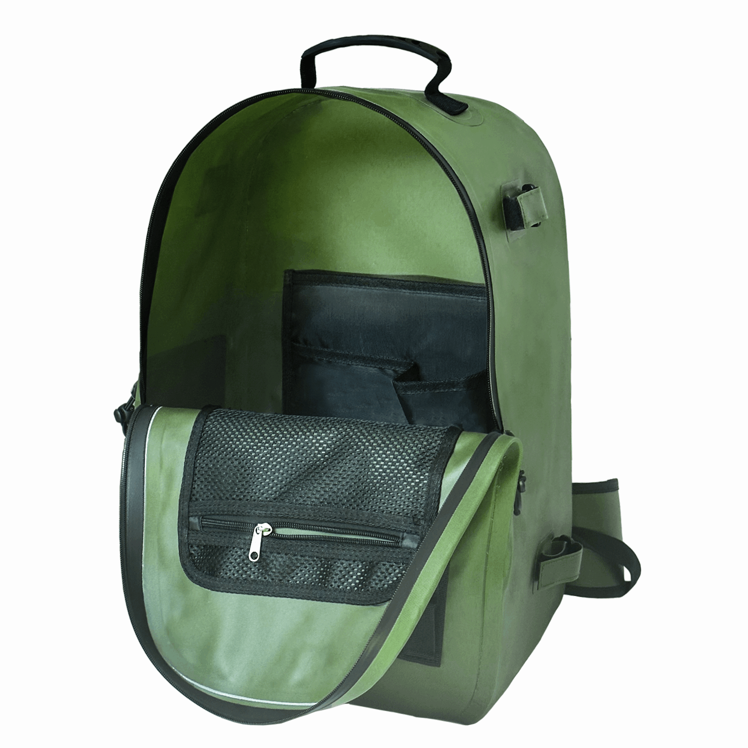 27QT Waterproof Fishing Backpack with Rod Holder